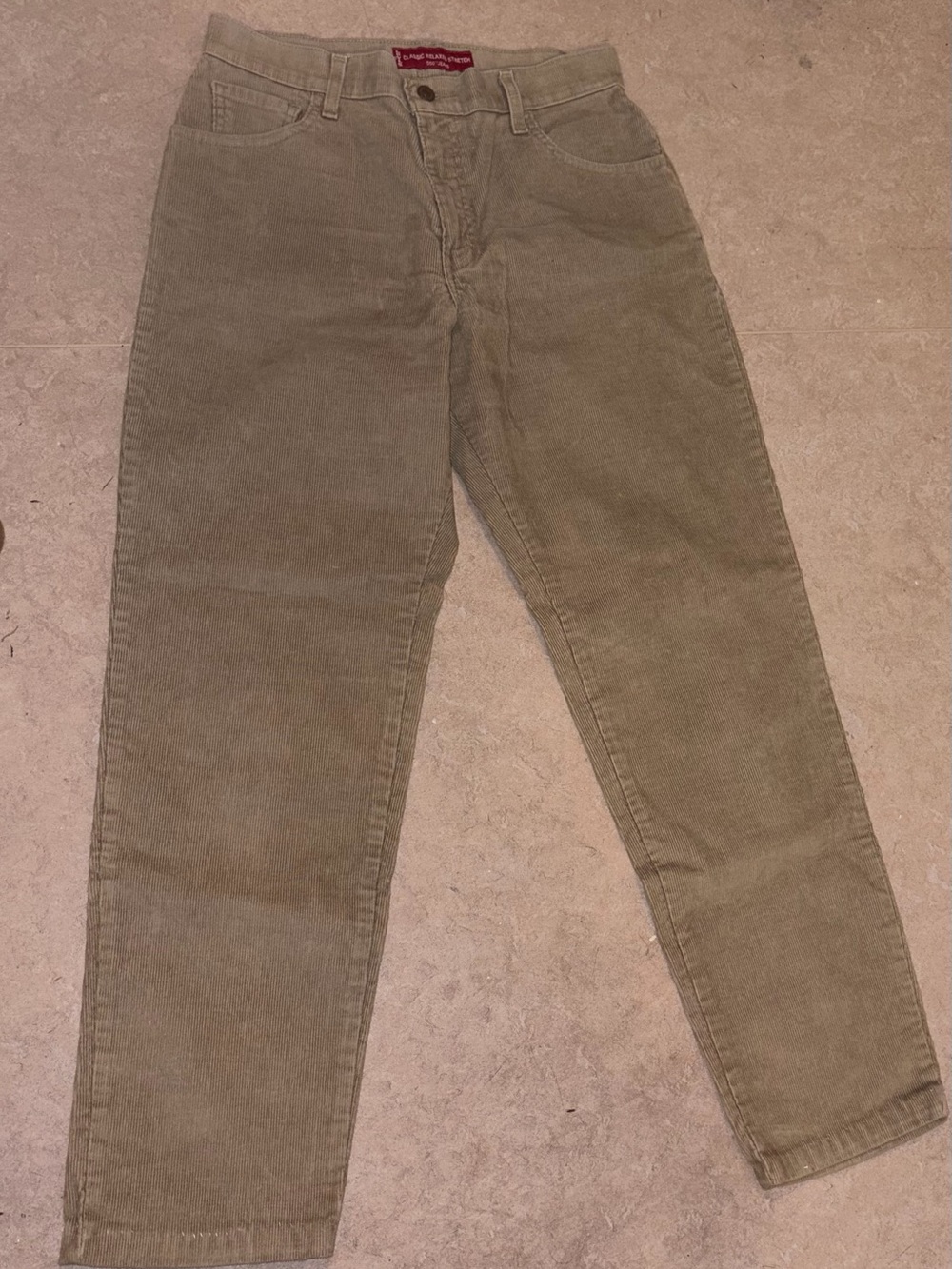 Vintage Levi's 550 Tan Corduroy Pants
Tapered High Waisted Size 12 M